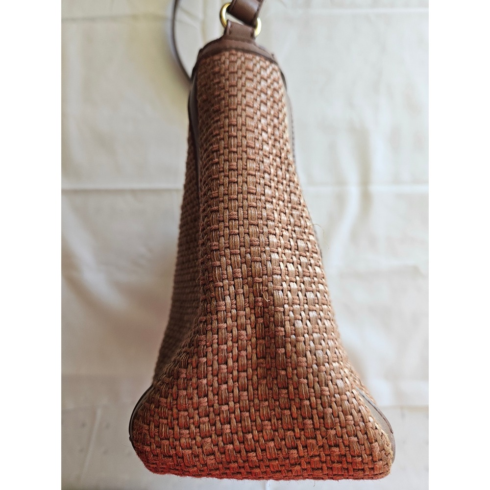 Relic Brown Woven Shoulder Bag With Leather Trim Adjustable Strap For Women - Picture 9 of 12